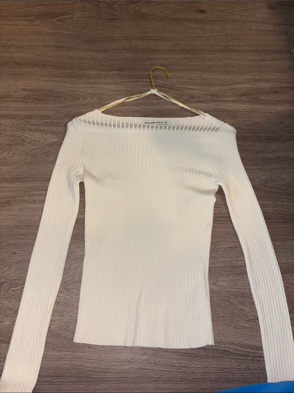 Abercrombie & Fitch Ribbed Boatneck Long-Sleeve Top